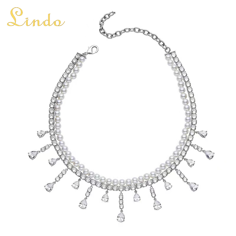 Double Layers Stacked Pearl Necklace