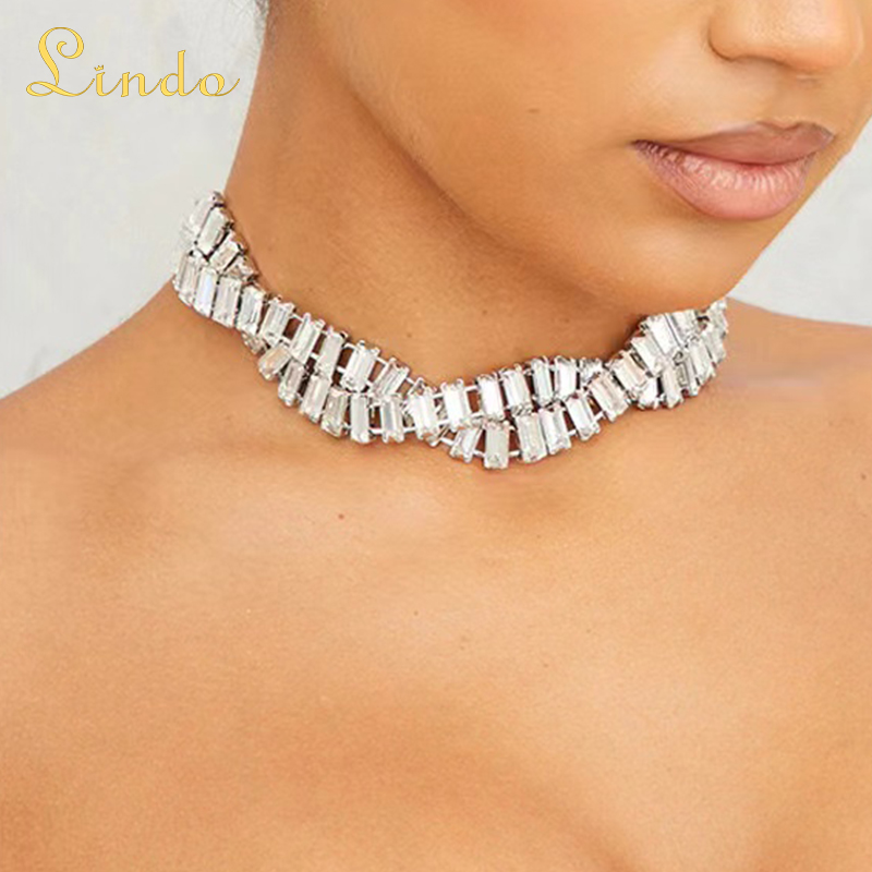 Crystal Adjustable Twist Choker Necklace