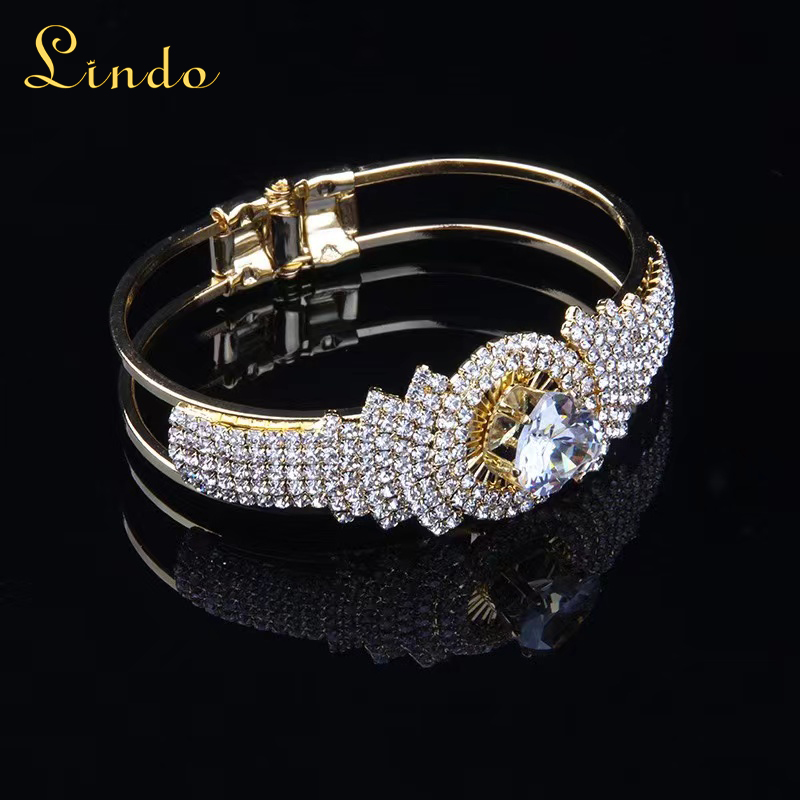 Gold Color Bling Rhinestone Bangles