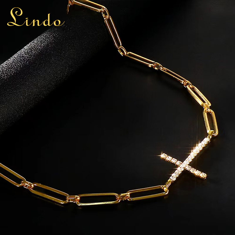 Horizontal Cross Pendant for Metal Necklace