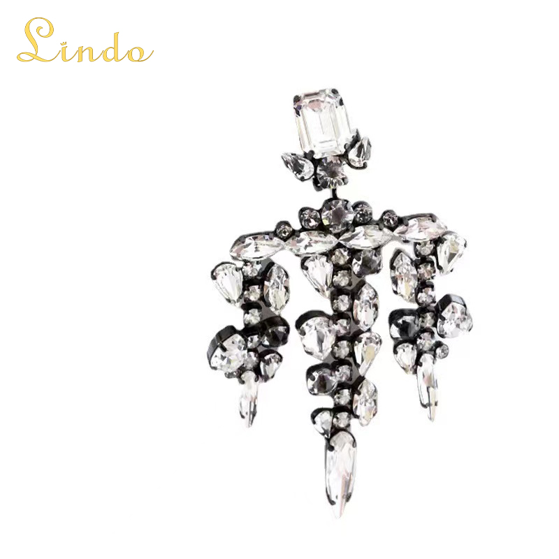Large Black Drop Earrings