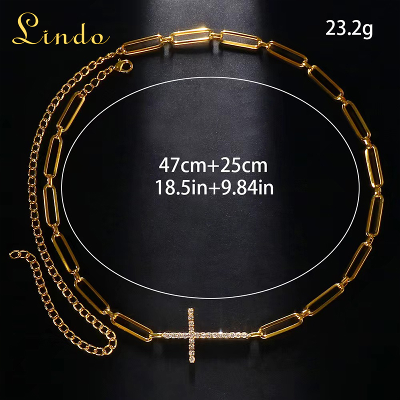 Metal Horizontal Cross Necklace