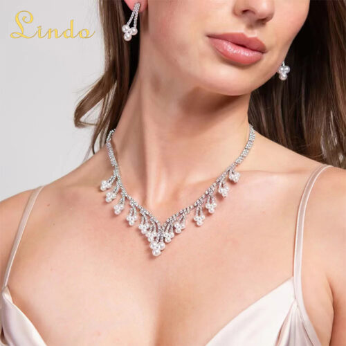 Pearl Necklace and Earring Set