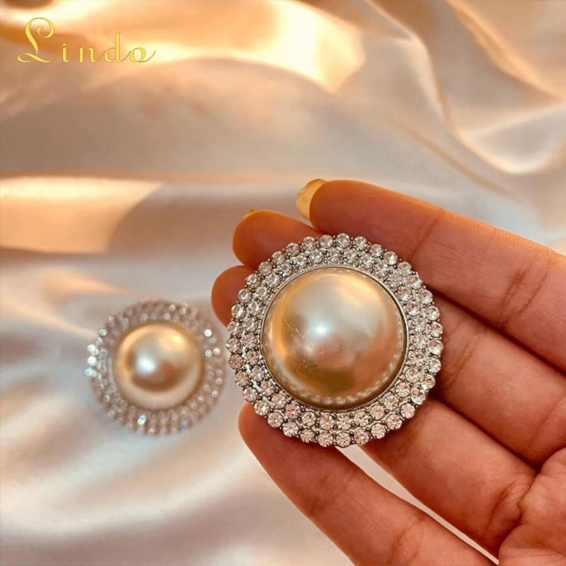 Pearl and CZ Stud Earrings for Women