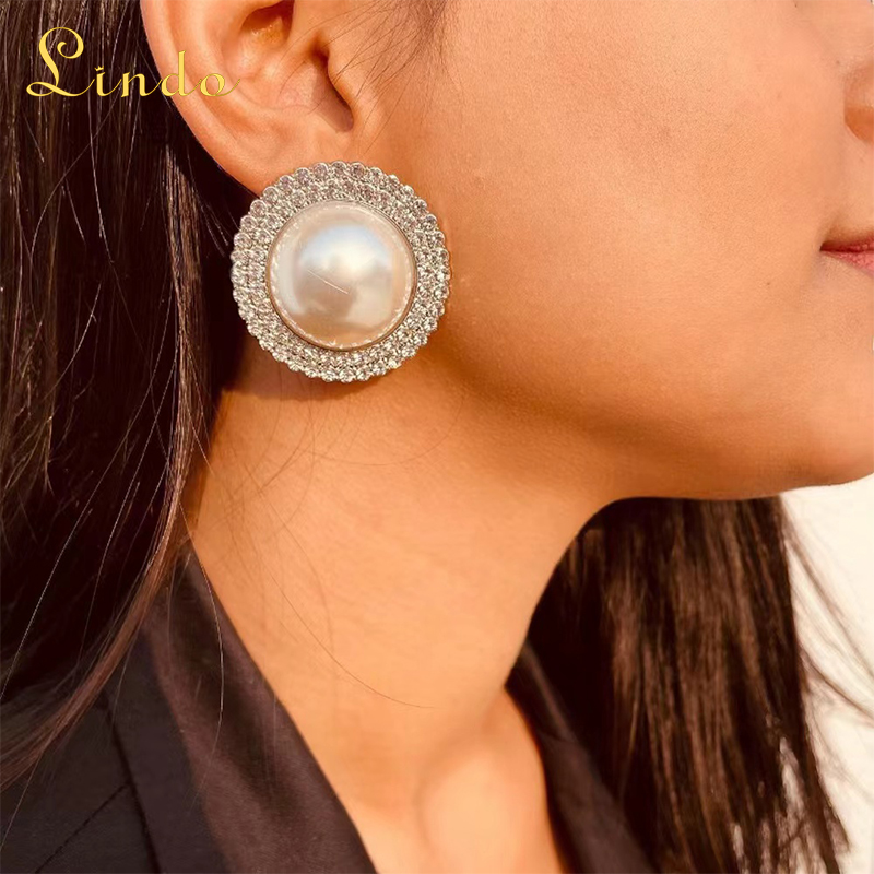Pearl and CZ Stud Earrings