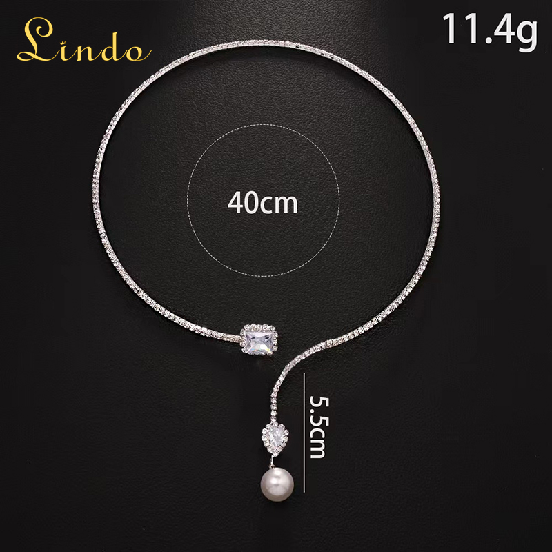 Pearl and Rhinestone Necklace Choker