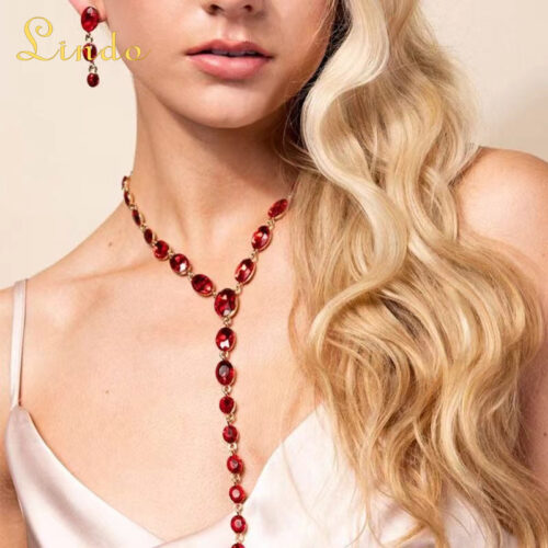 Red Necklace and Earring Set