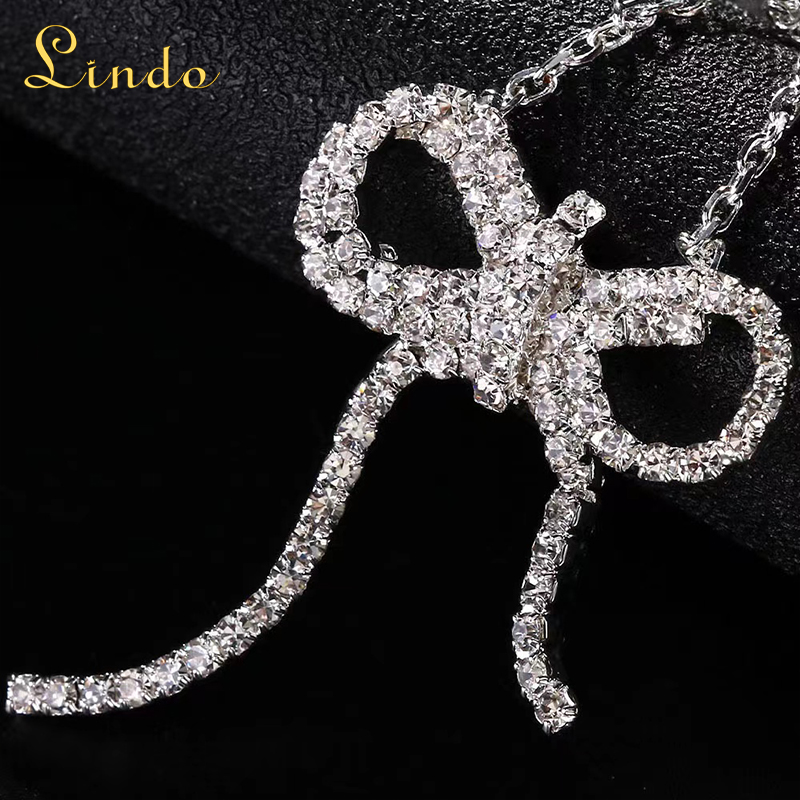 Rhinestone Bow for Dangle Earrings