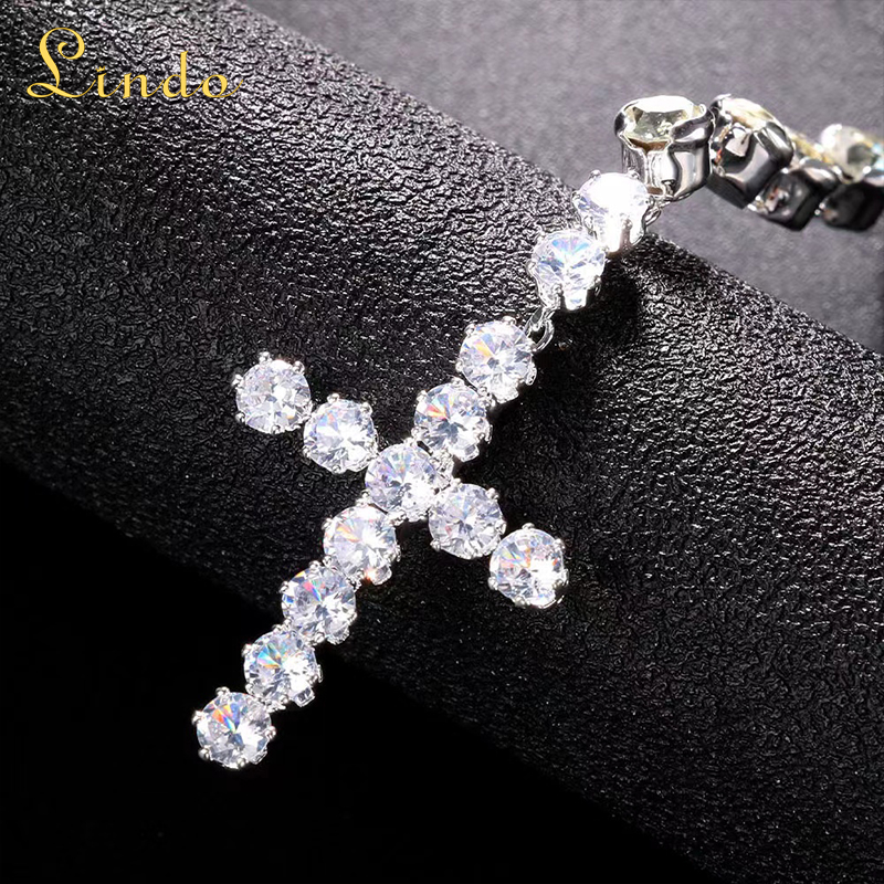 Rhinestone Cross Pendant for Long Necklace