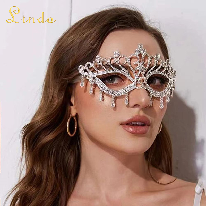 Rhinestone Masquerade Glasses Mask