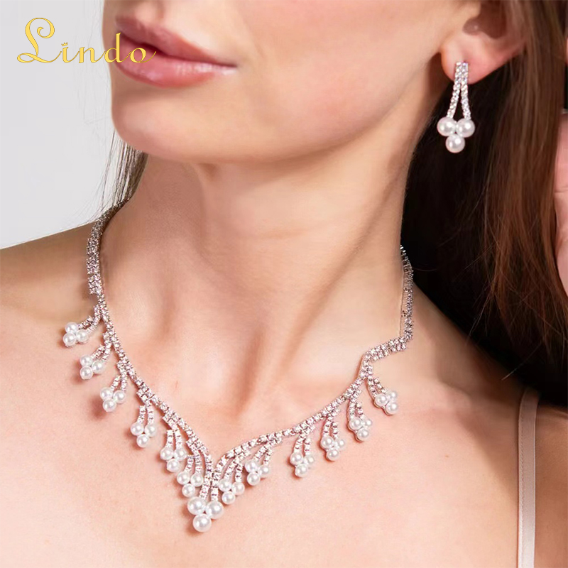 Pearl Necklace and Earring Set - Image 2
