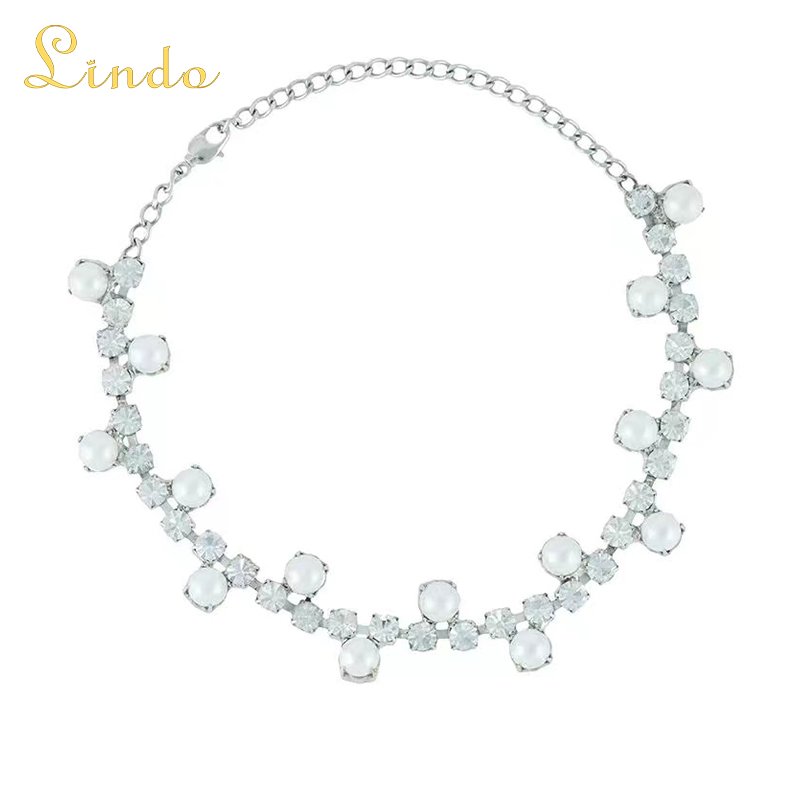 Silver Color Faux Pearl Jewelry Vintage Pearl Necklace