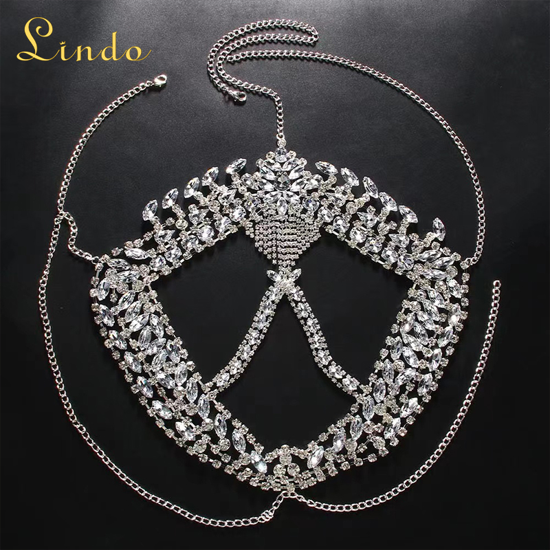 Silver Color Rhinestone Full Face Masquerade Mask