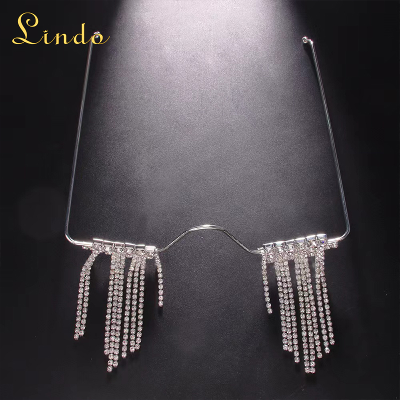 Silver Color Rhinestone Glasses frames