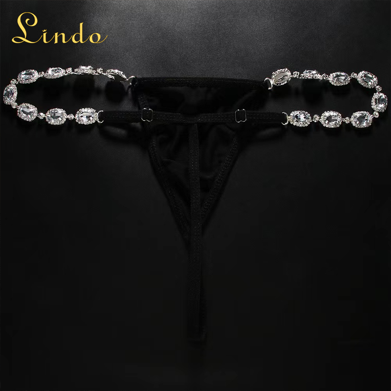Silver Color Rhinestone Thong Chain