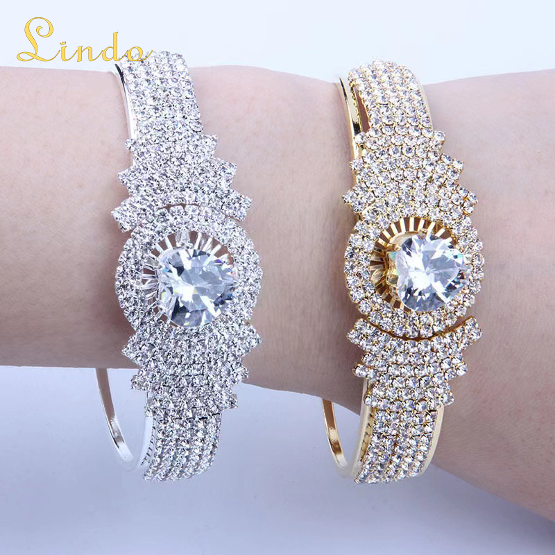 Silver and Gold Color Bling Rhinestone Bangles