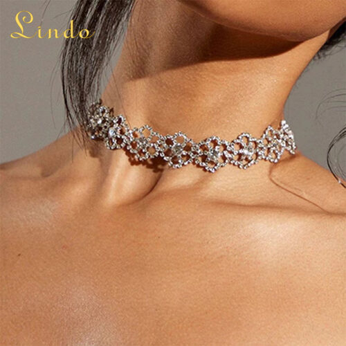 Sparkling Charm Flower Unique Choker Necklace for Women