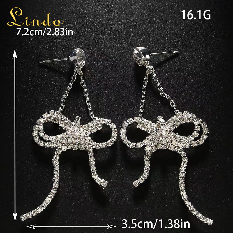 Sparkling Rhinestone Bow for Dangle Earrings