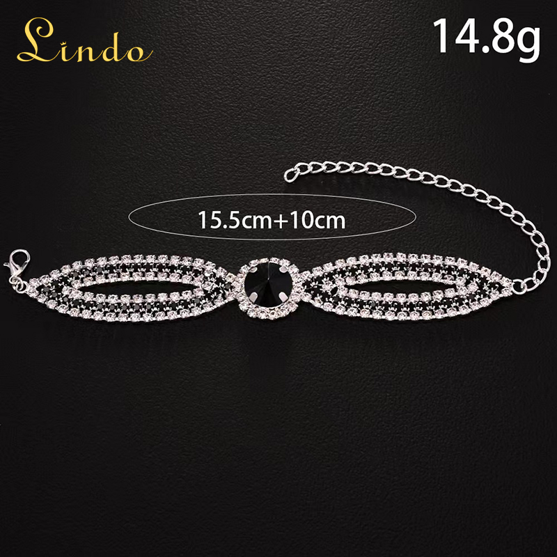 Trendy Black Rhinestone Bracelet