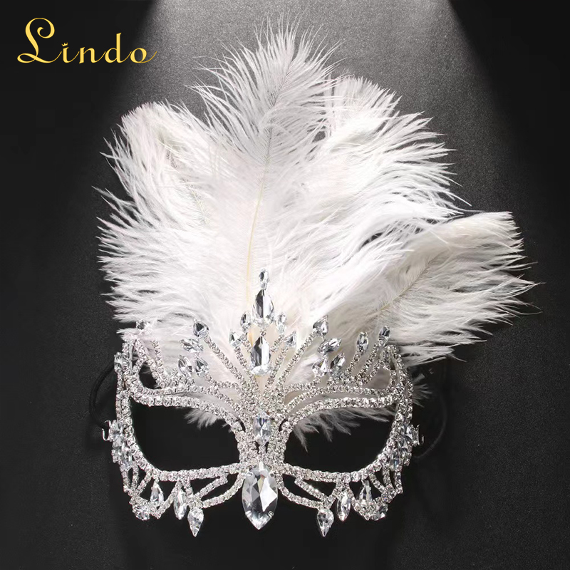 White Feather Mask Masquerade
