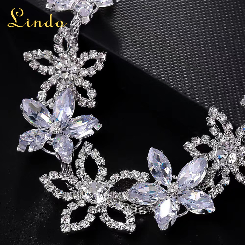 Flower Necklace and Earring Set Crystal Jewelry Sets