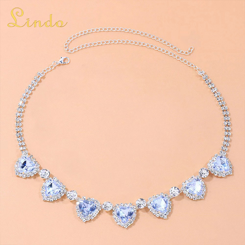 Heart Shaped Tennis Necklace Crystal Fashion Accessory