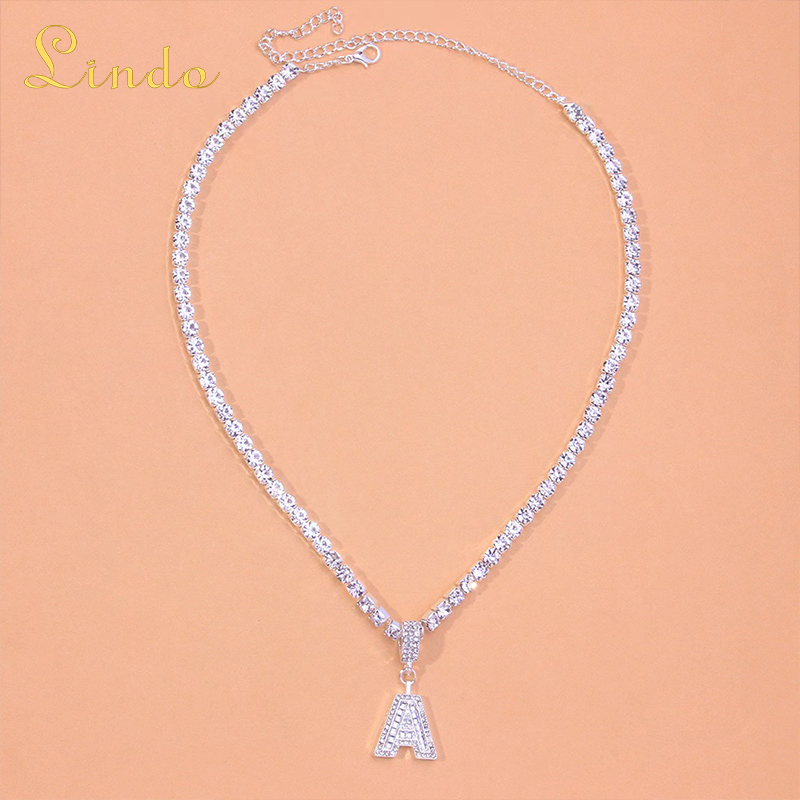 Letter A Necklace Sparkly Initial Pendant