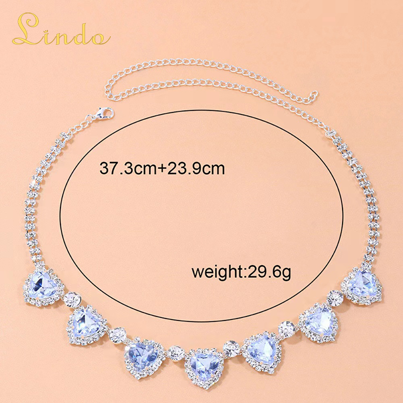 Heart Shaped Tennis Necklace Crystal Fashion Accessory