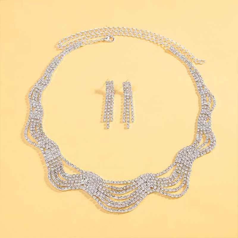 Tennis Jewelry Set Earring Necklace and Bracelet Set
