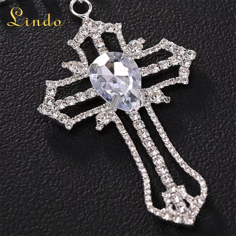 Cross Tennis Necklace Crystal Pendant Choker