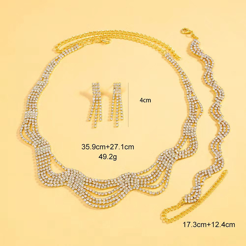 Tennis Jewelry Set Earring Necklace and Bracelet Set