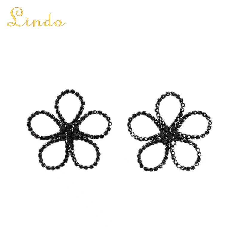 Black Flower Jewelry Earrings