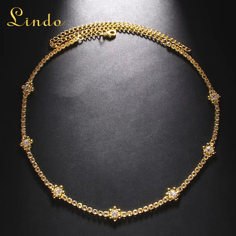 Floral Tennis Necklace Crystal Jewelry