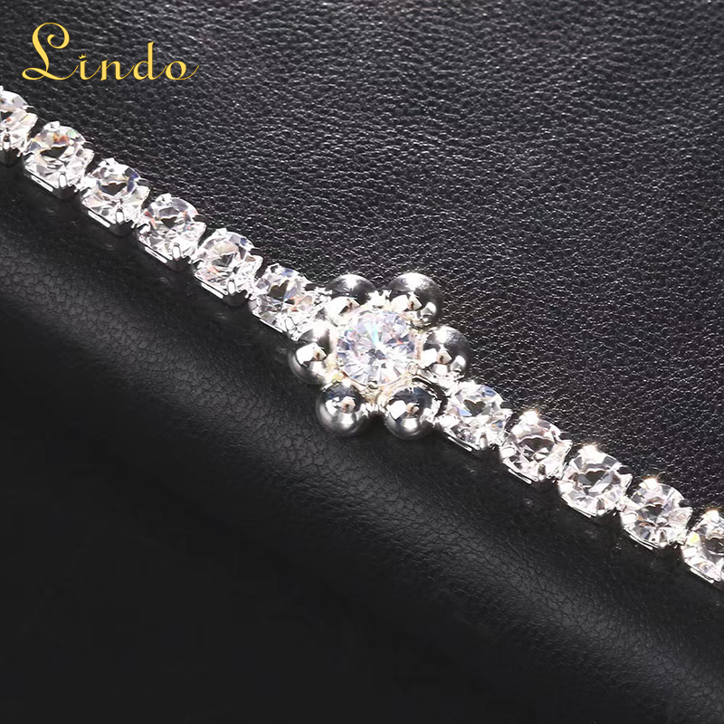 Floral Tennis Necklace Crystal Jewelry