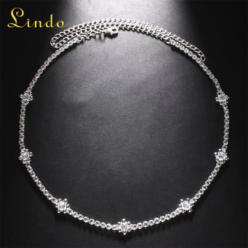 Floral Tennis Necklace Crystal Jewelry