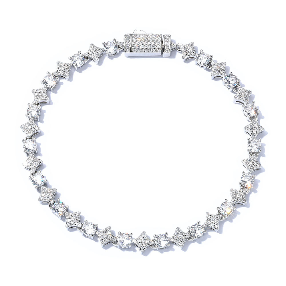 6mm Moissanite Silver Star Tennis Bracelet