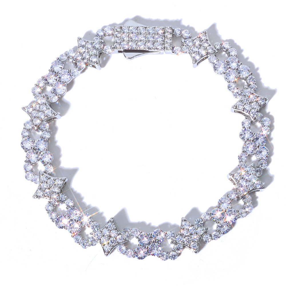 925 Sterling Silver Iced-out Moissanite Infinity Star Tennis Bracelet
