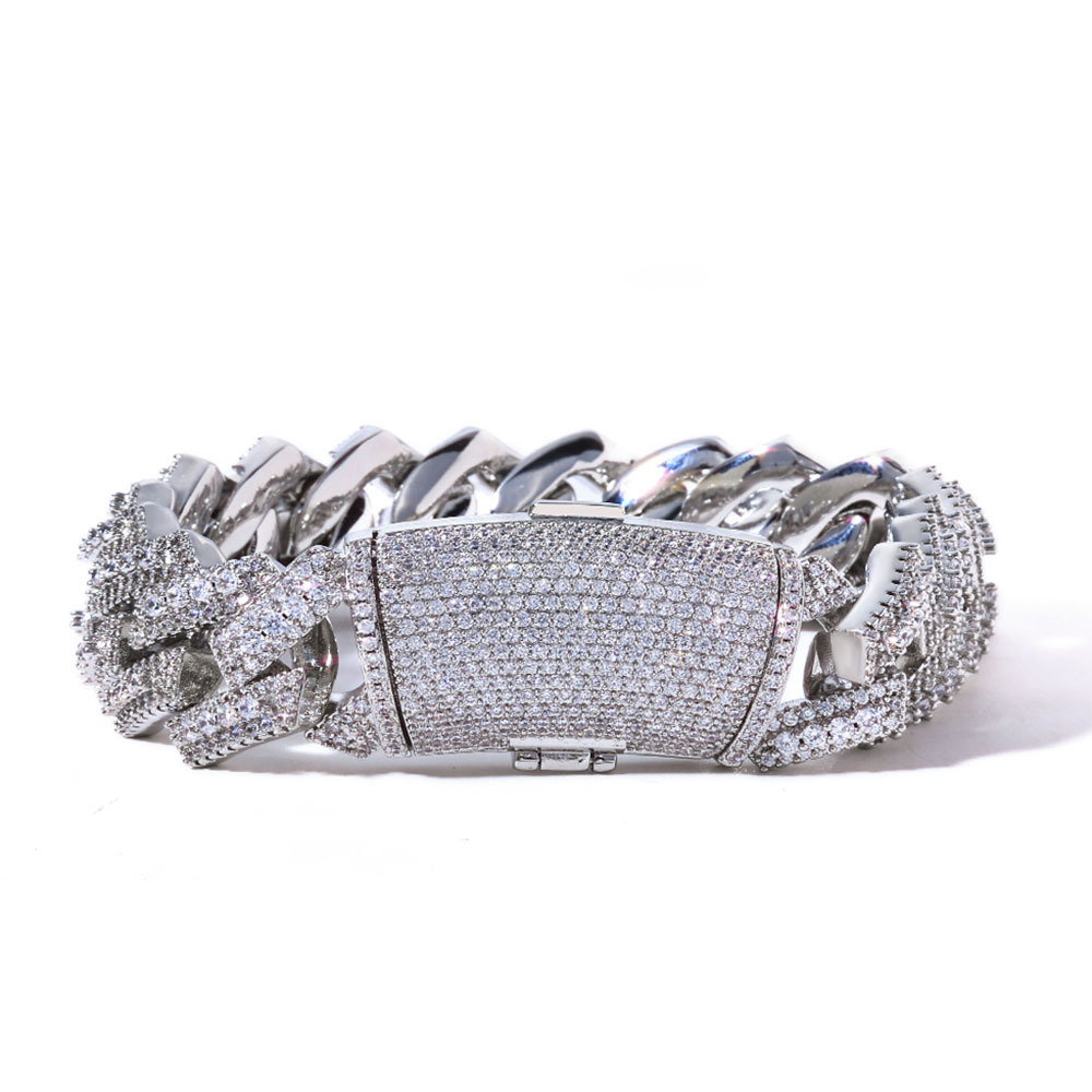 Iced Moissanite 20mm Cuban Link Bracelet