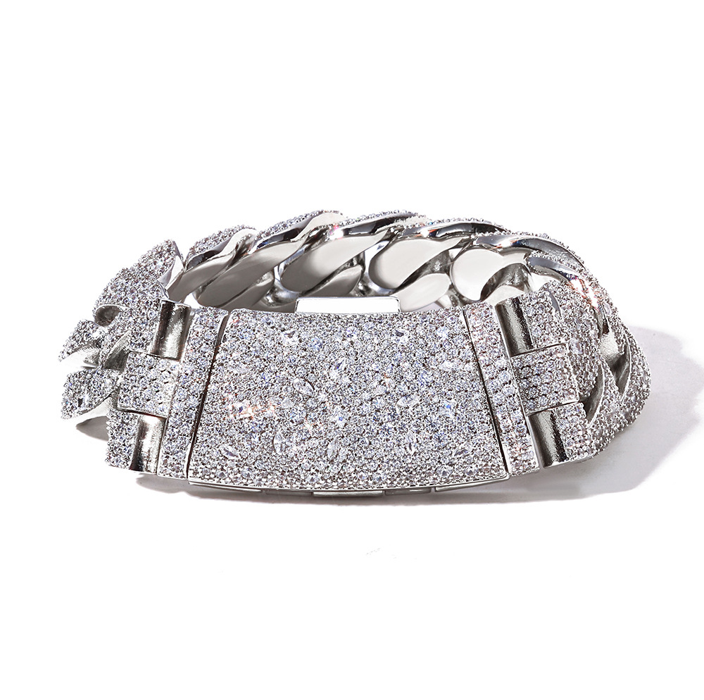 Iced Out Moissanite Cuban Link Bracelet