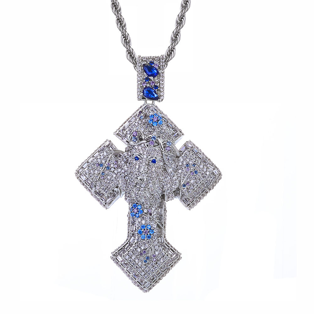 Iced Out Moissanite Hip Hop Cross Pendant for Men