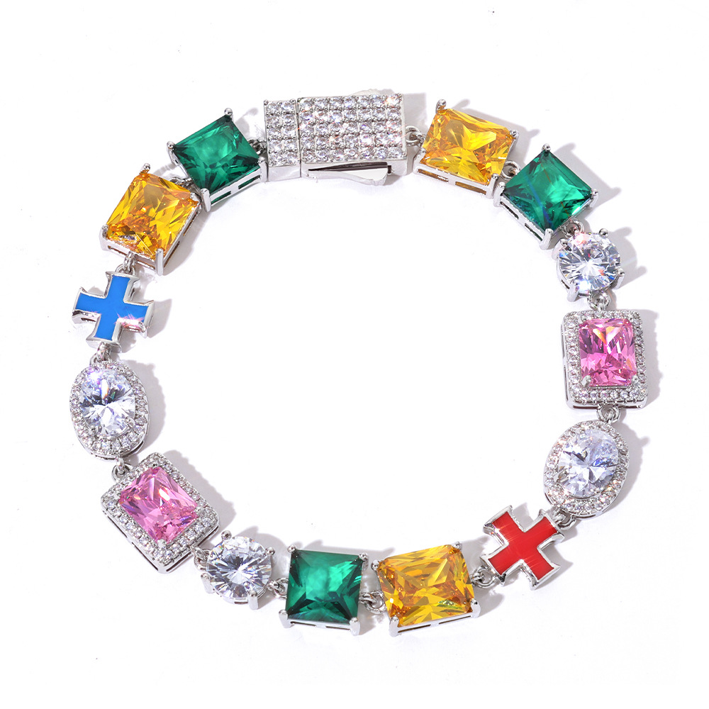 S925 Silver Multi Colored Gemstone Bracelet