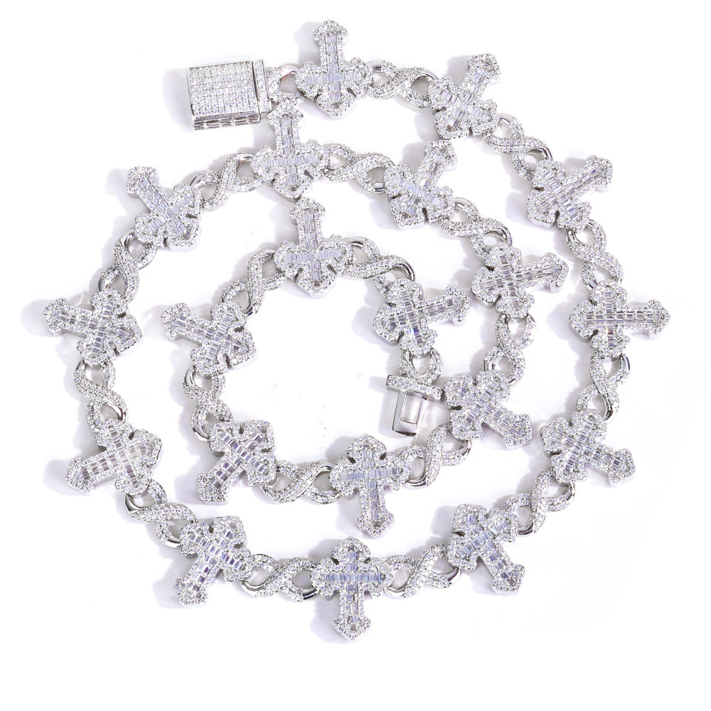 15mm Cross Infinity Link Chain in 925 Sterling Silver