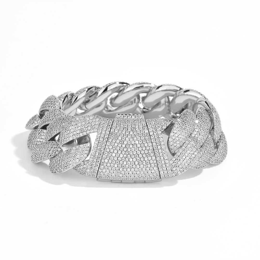 925 Sterling Silver Thick Cuban Link Bracelet for Men