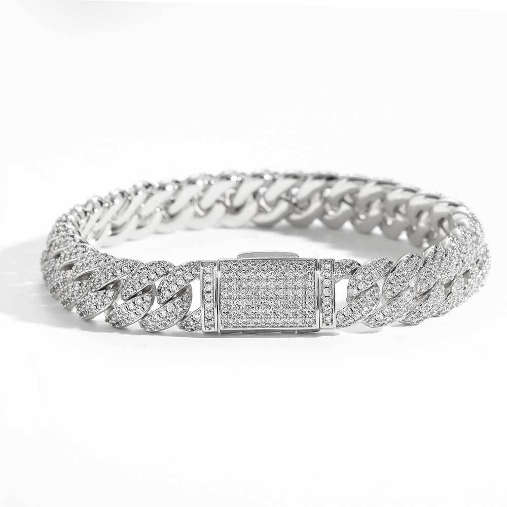 Iced-out 10mm Cuban Link Bracelet