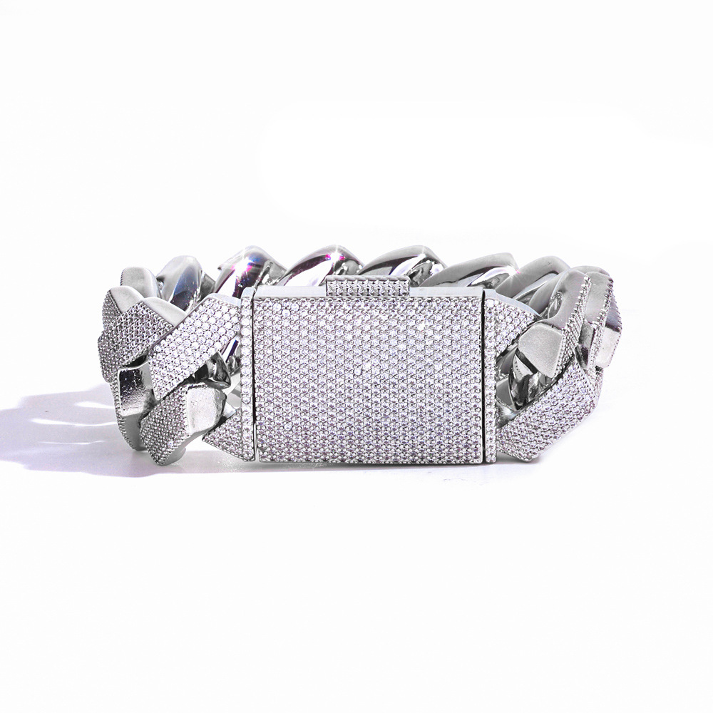 Iced-out Moissanite Diamond 26mm Thick Cuban Link Bracelet