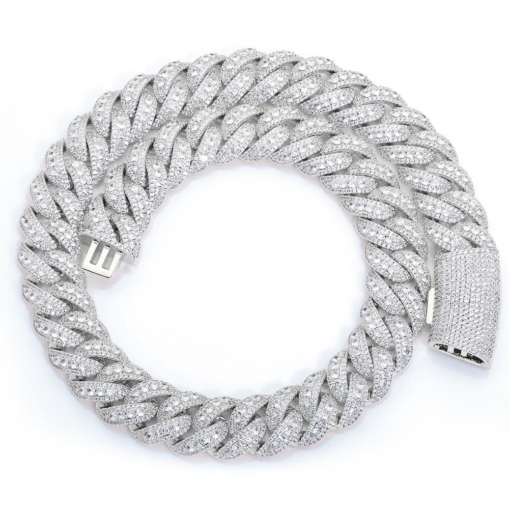 Sterling Silver Gold 22mm Chunky Hip Hop Cuban Link Chain