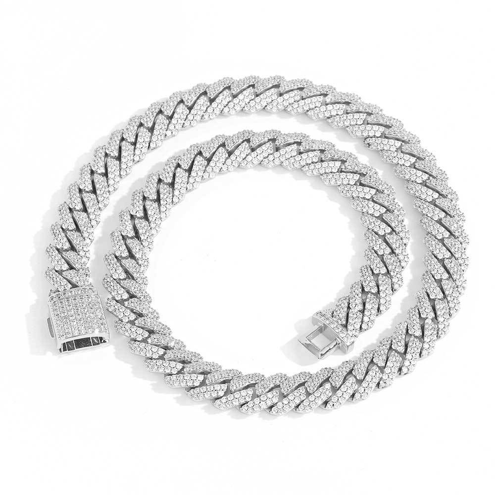 12mm Cuban Link Chain Moissanite Hip Hop Jewelry