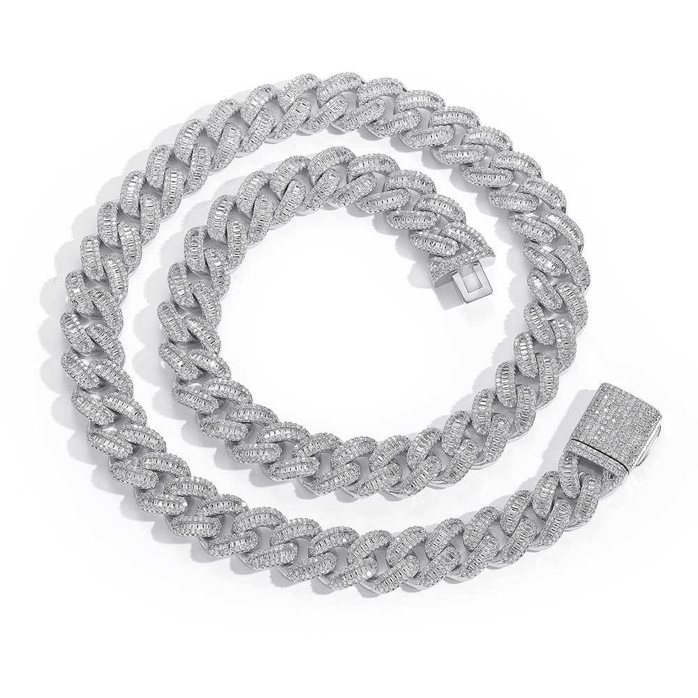 15mm Moissanite Chain Hip Hop Cuban Necklace
