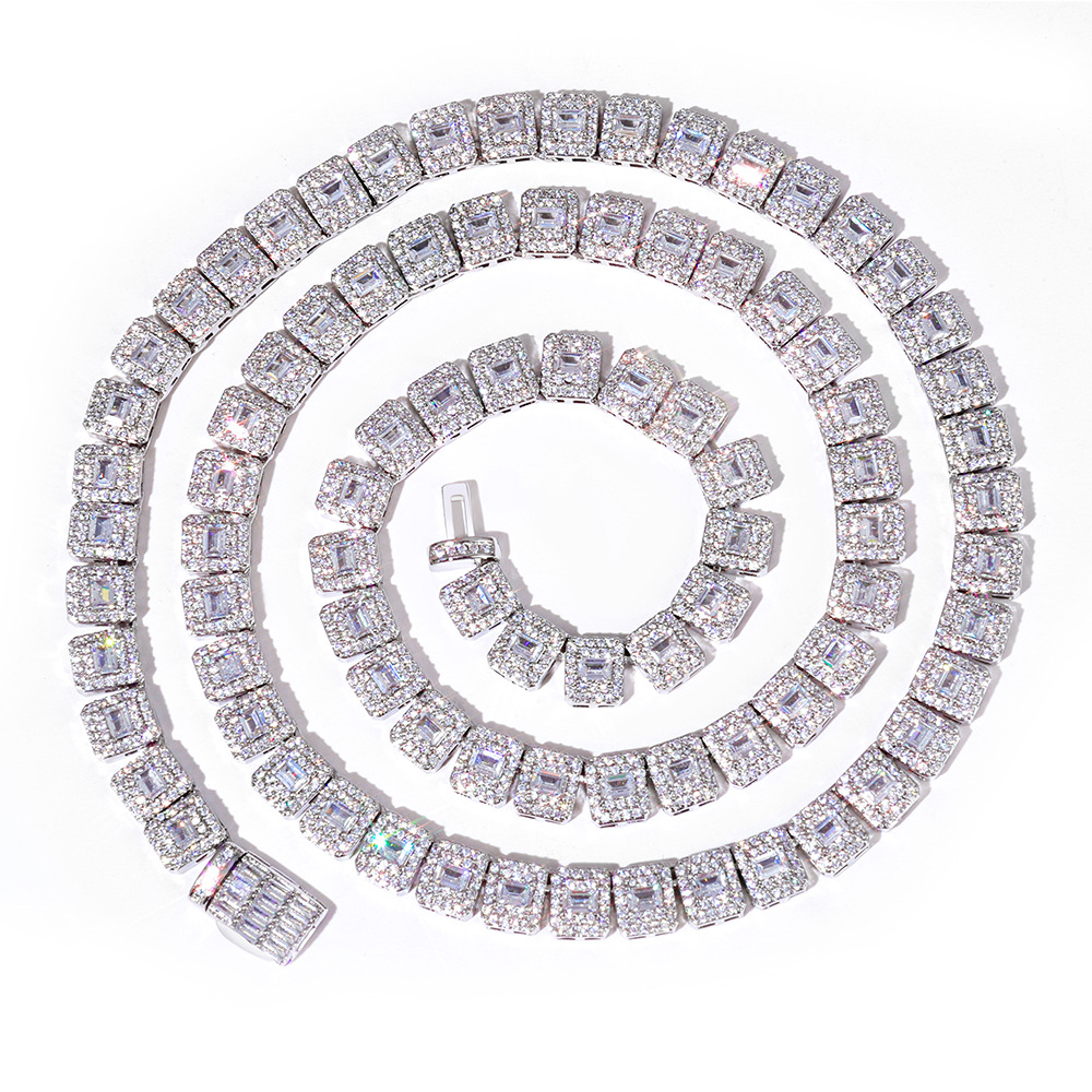Baguette Tennis Chain Moissanite Hip Hop Necklace