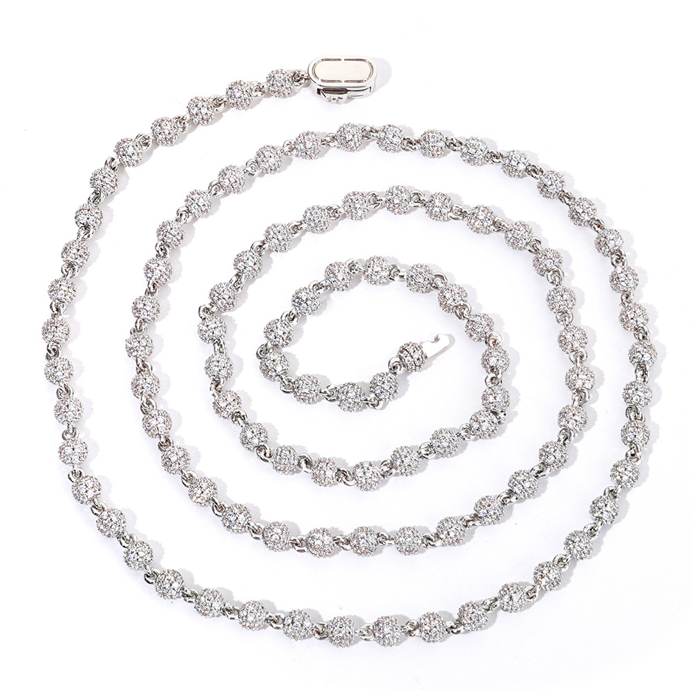 Iced Ball Chain Moissanite Hip Hop Necklace